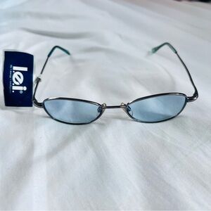 Y2K Vintage LEI NEW OLD STOCK Wire Rimmed Blue Sunglasses